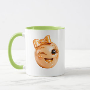 Knipogend Emoji Gezicht Illustratie Mok