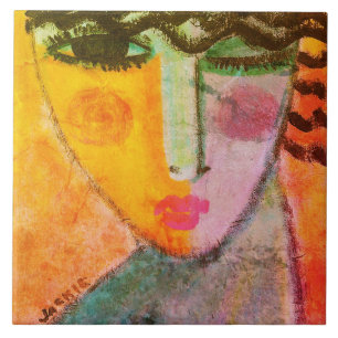 Knipoog Abstract Portret van een vrouw Tegeltje