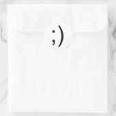 Knipoog emoticon ronde sticker (Tas)