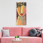 Knipoogvrouw Abstract acryl schilderij Canvas Afdruk (Insitu (Woonkamer))