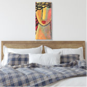 Knipoogvrouw Abstract acryl schilderij Canvas Afdruk (Insitu (Slaapkamer))