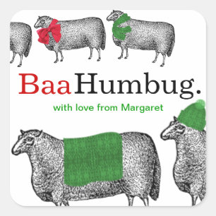 Knipper kerst pet deken sjaal vierkante sticker