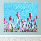 Knipper met mij door de tulpen canvas afdruk (Insitu (Houten vloer))