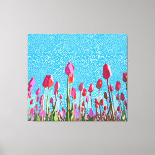 Knipper met mij door de tulpen canvas afdruk