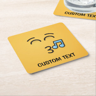 Knipperend gezicht met glimlachende ogen vierkante kartonnen onderzetter