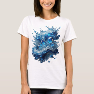 Knipperend Zilver WATER ELEMENT Tekst Design T-shirt