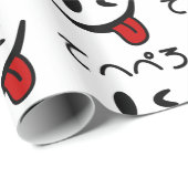 Knipperende gezicht tong uit てへぺろ Tehepero | Oeps Cadeaupapier (Rol Hoek)