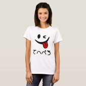 Knipperende gezicht tong uit てへぺろ Tehepero | Oeps T-shirt (Voorkant volledig)