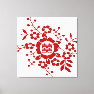 Knippers van Floral Paper - Witte Dubbele Geluk Canvas Afdruk