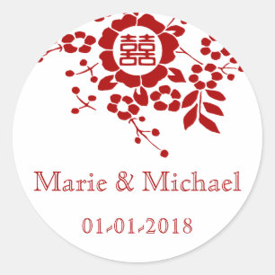 Knippers van Floral Paper - Witte Dubbele Geluk Ronde Sticker