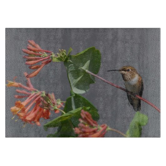 Knipvogel en bloemen snijplank (Voorkant)