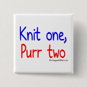 Knit 1, Spint twee Vierkante Button 5,1 Cm