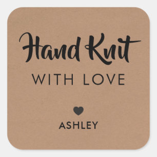 Knit à main avec amour, étiquette cadeau artisanal