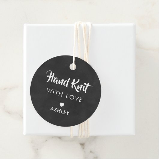 Knit à main avec amour, étiquette cadeau artisanal (En situation)