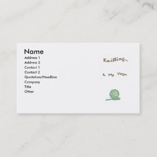 Knit als Yoga Cards Visitekaartje