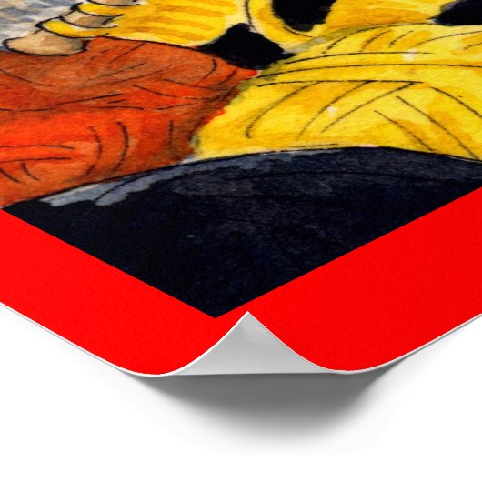 Knit arrive mignon poster tricot chat (Coin)