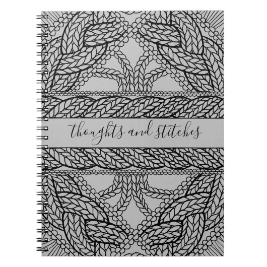 KNIT CÂBLE GRAY 6,5x8,75 Carnet + Texte (Devant)