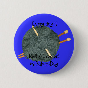 Knit Crochet in het openbaar Ronde Button 5,7 Cm