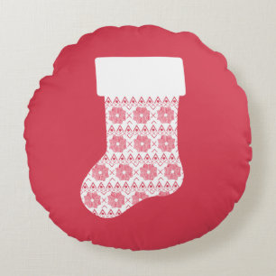 Knit d'hiver Noël Stocker Coussin rond