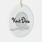 Knit Diva Keramisch Ornament (Rechts)