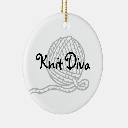 Knit Diva Keramisch Ornament (Rechts)