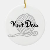 Knit Diva Keramisch Ornament (Voorkant)