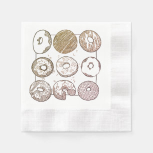 KNIT DONUTS Gecoineerde Cocktail Papier Servetten