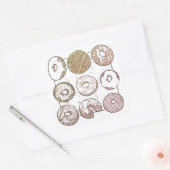 KNIT DONUTS Grands Stickers Carrés (Enveloppe)
