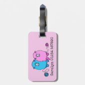 Knit één, pul één. Schapen. Gepersonaliseerd Bagagelabel (Achterkant verticaal)