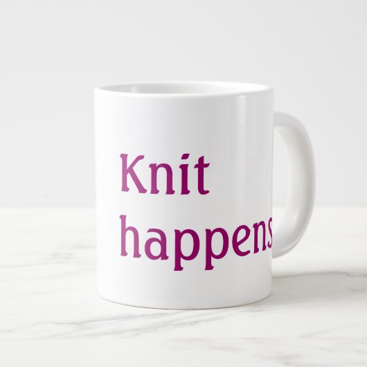 Knit gebeurt extra grote mok (Voorkant rechts)