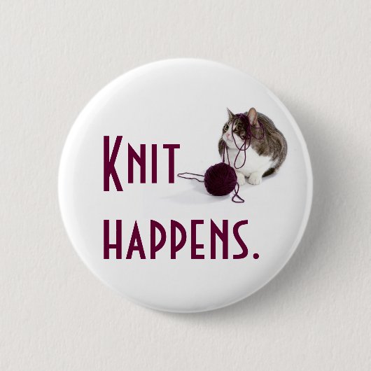 Knit gebeurt ronde button 5,7 cm (Voorkant)