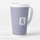 KNIT GRIS BLEUE Tall Latte Mug + Initial (Angle droit)