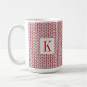 KNIT GRIS ROUGE Tall White Mug + Initial (Gauche)