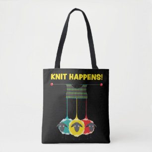 Knit Happen! Funny Knitting Project Tas. Draagtas