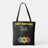 Knit Happen!  Funny Knitting Project Tas. Draagtas (Achterkant)