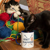 Knit Happens Funny Knitting Pun Mok