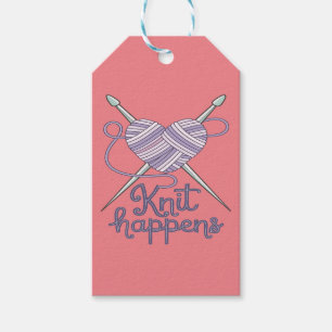 Knit Happens Grappig Breien Garen Liefhebber Desig Cadeaulabel