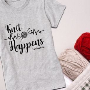 Knit Happens Heart Beat cadeau voor breier T-shirt