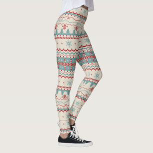 Knit Holiday New Years wol Leggings