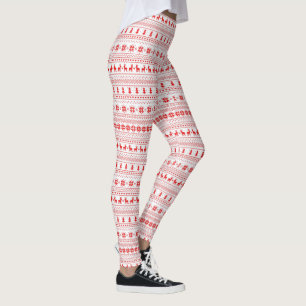 Knit Holiday Nieuwe Jaren RED Leggings
