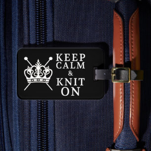 Knit houden op ambachten / kroonse Logo {donker} Bagagelabel