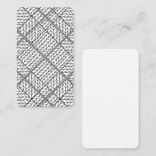 KNIT JACQUARD BLANC 3.5x2 Carte plate / Verticale (Devant / Derrière)
