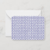 KNIT LIGNE BLEUE 3,5x2,5 Carte à note plate / Hori (Devant)