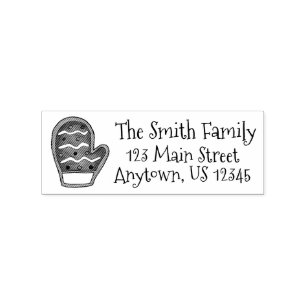 Knit Mitten Sugar Cookie Winter Adres Rubberstempel