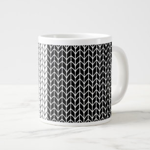 KNIT NOIR ET BLANC Grosse Mug Blanc