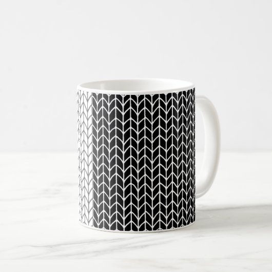 KNIT NOIR ET BLANC Mug blanc (Devant droit)