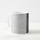 KNIT NOIR ET BLANC Mug blanc (Devant gauche)