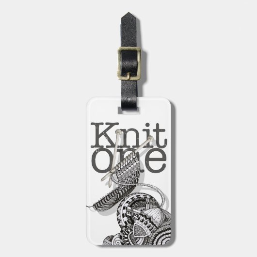 Knit One Doodle Art Bagagelabel (Voorkant verticaal)