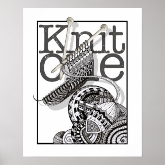 Knit One Doodle Art Poster