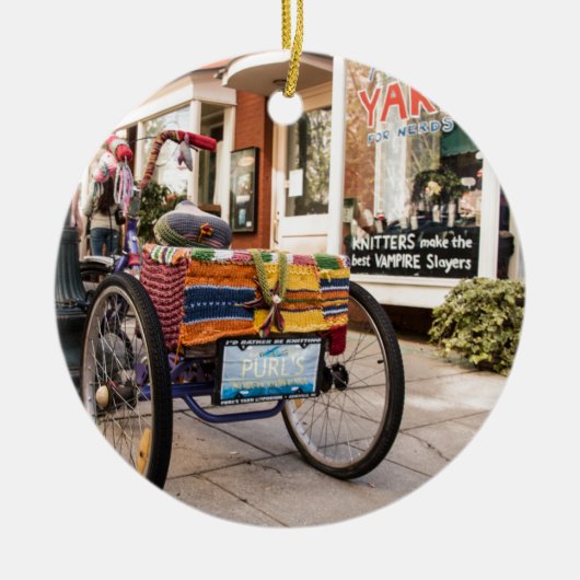 Knit One, Purl Two Keramisch Ornament (Voorkant)